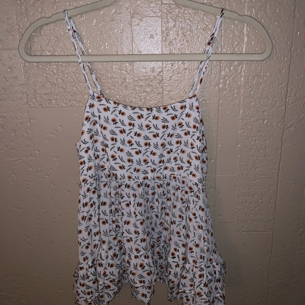bkk chano white sunflower tank top (small)